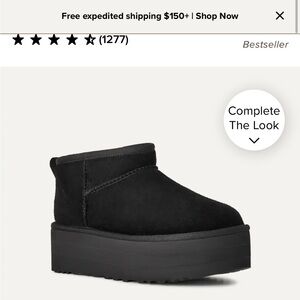 UGG Classic Ultra Mini Platform - Black Size 40 NWT